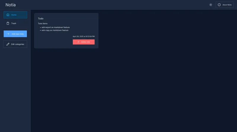 Notia's homepage